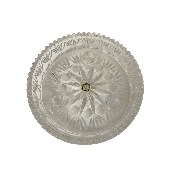 Princess House Exclusive 24% Lead Crystal Ring Holder Bowl Holder 3 Tapers AshTr - Picture 2 of 5